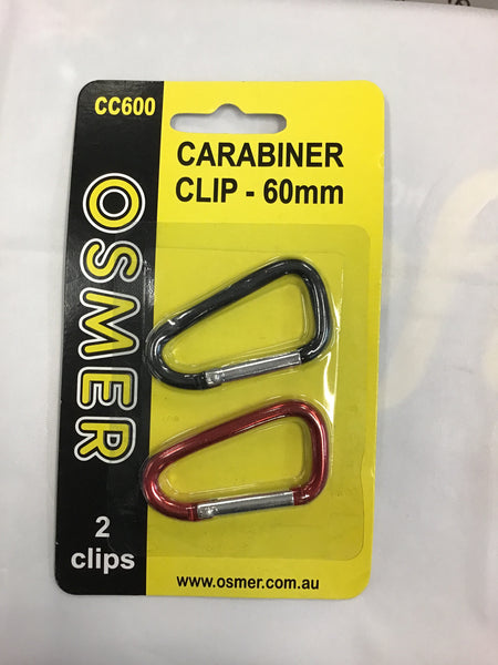 Osmer Carabiner Clips 60mm 2 Pk