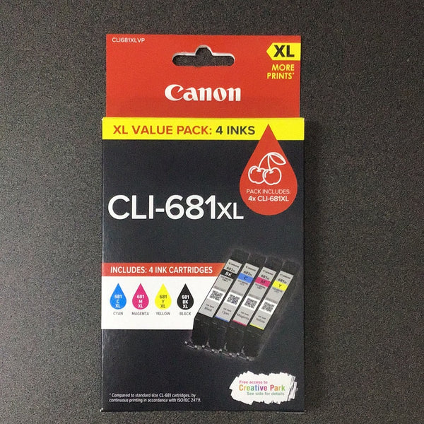 Canon 681XL 4PK value pack printer cartridges