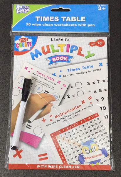 Wipe clean book learn to multiply
