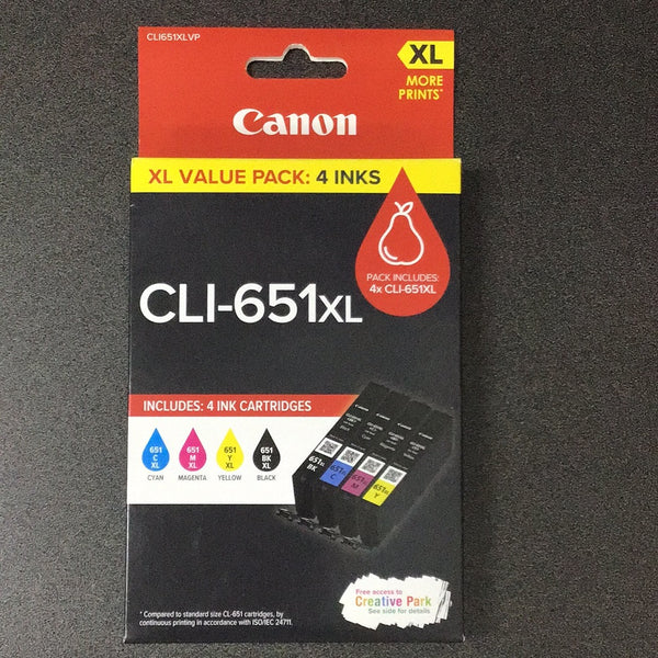 Canon 651XL 4PK value pack printer cartridges