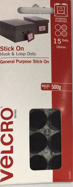 Velcro Stick On Hook & Loop Dots 22mm 12 Dots White