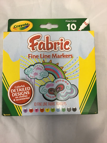 Crayola Fabric Fine Line Marker Pack 10