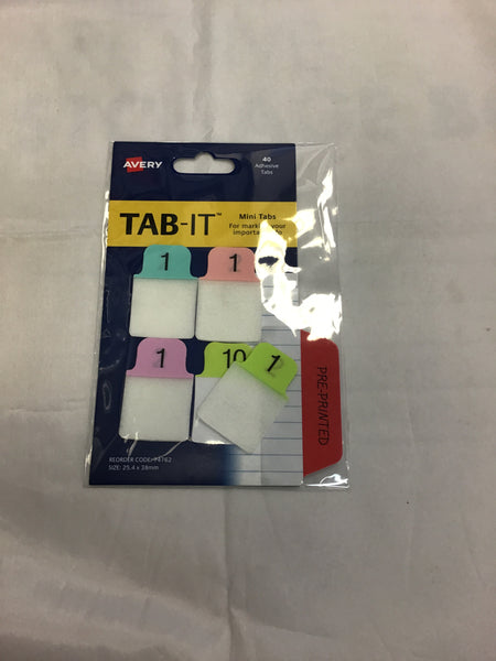 Avery Tab it Mini tabs 40 Adhesive