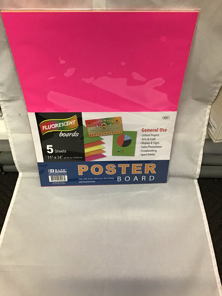 Bazic Poster Board 5 Sheets Assorted Colours