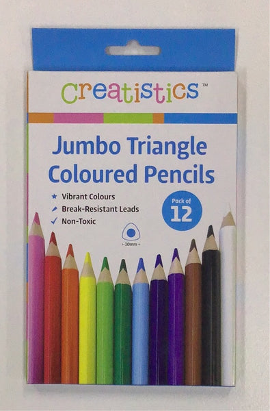 Jumbo Triangular Coloured Pencil 12PK