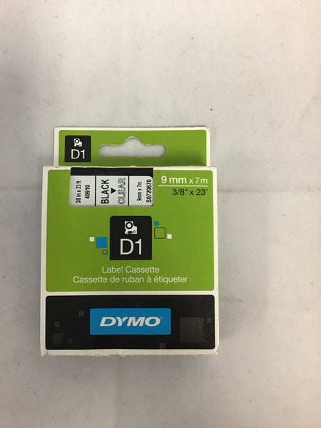 Dymo Label Cassette Black on Clear 9mm x 7m