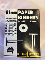 Celco 51mm Paper Binders 100 Pk