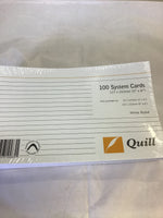 Quill System Cards 5x8 Lined Pack 100