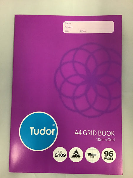 Tudor A4 Grid Book 10mm 96 page