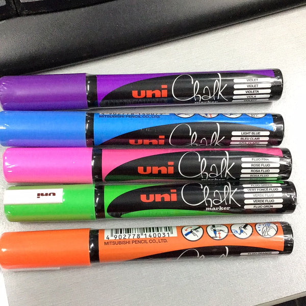 Uni Chalk Marker 2.5mm assorted colours