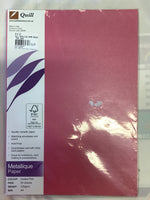 Quill Metallique Paper Azalea Pink 120gsm A4 25 Sheets