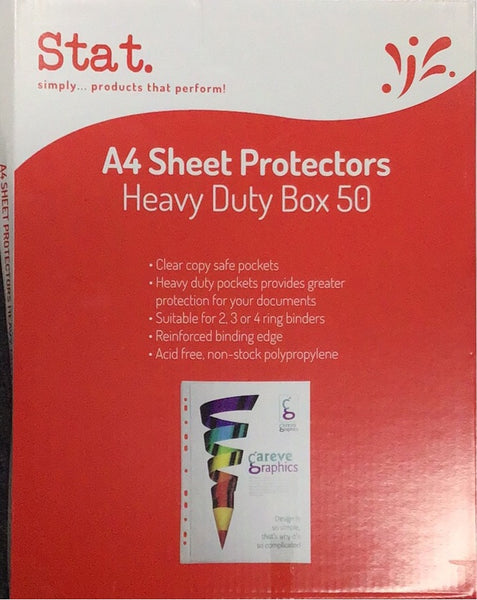 Stat Heavy Duty A4 Sheet Protectors Box50