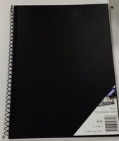Black A4 visual art diary Quill black PA