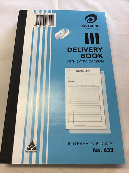 Olympic Delivery Book With Extra Carbon Duplicate No 633 100 leaf