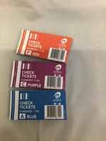 Olympic Check Raffle Tickets numbered 1-100 Assorted Colours