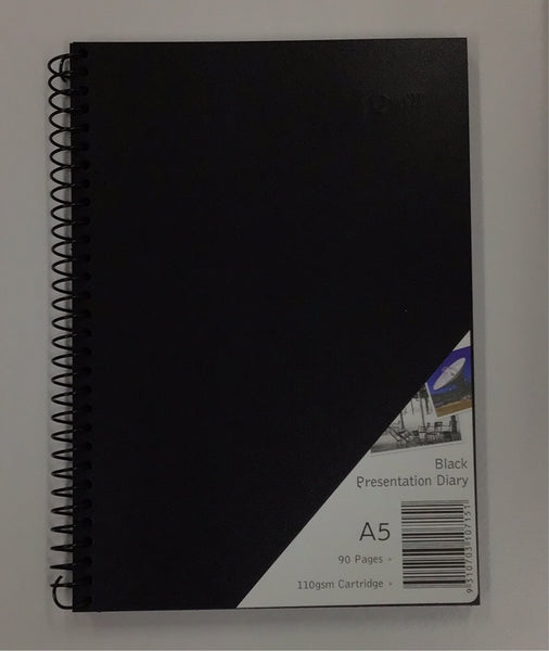 Black A5 presentation diary 90pg