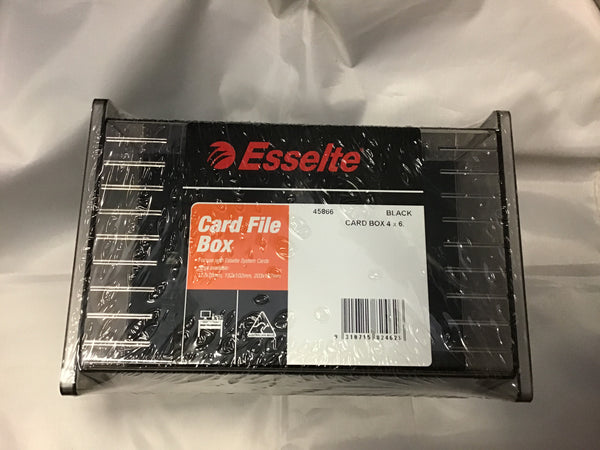 Esselte Card File Box 4x6 Black