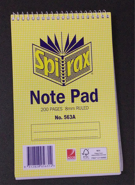 Spirax 200pg note pad No. 563A